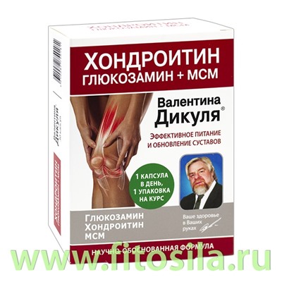 В.Дикуль Хондроитин/глюкозамин+МСМ (питание и обновление) 975мг №30 (БАД)