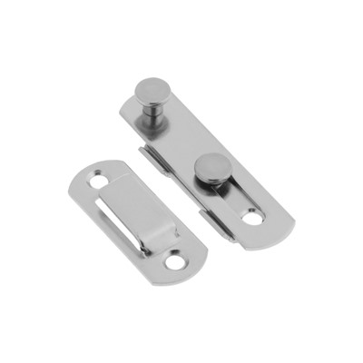 Шпингалет накладной ТУНДРА, прямой, 70 мм, цвет хром