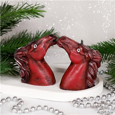 Свеча 2 штуки Лошадь 7 см / M-169AB /уп 144/ Символ года 2026