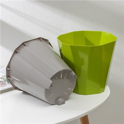 Кашпо для цветов со вставкой «Палермо», 3.6 л, цвет оливковый