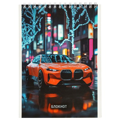 Блокнот 32л. А5 клетка "Авто" на гребне