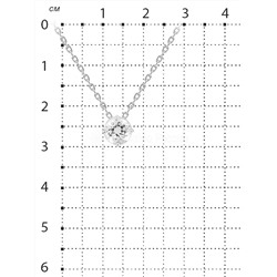 Колье из родированного серебра с фианитом 925 пробы Кц-2006рс200