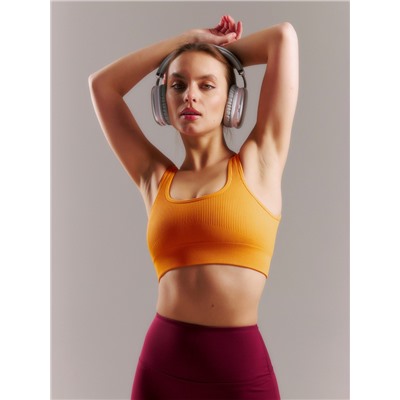 Топ спортивный в рубчик женский ONLYTOP, размер S, абрикосовый