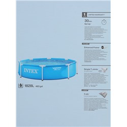 Бассейн каркасный INTEX Metal Frame, 244×51 см, 28205NP