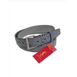 Ремень женский  из натуральной замши, цвет серый