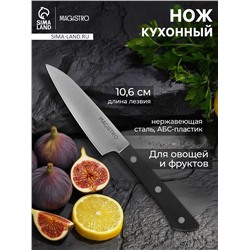 Нож кухонный овощной Magistro Hinshitsu, нержавеющая сталь, лезвие 10.6 см, длина 24 см, чёрный