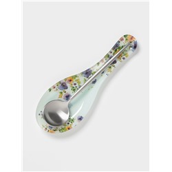 Подставка под ложку Доляна «Букет незабудок», 23.5×8.3×1.5 см, стекло, рисунок