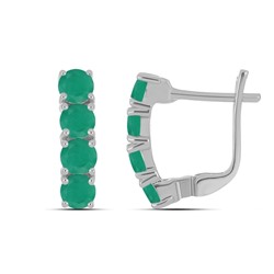 Серьги из серебра изумруд берилл, Монако
