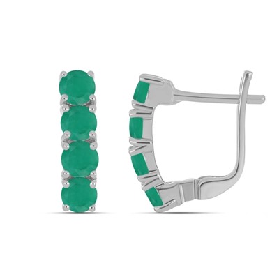 Серьги из серебра изумруд берилл, Монако