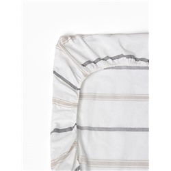 Простыня на резинке 2-спальная «Этель. Полосы», 160×200+25 см, поплин