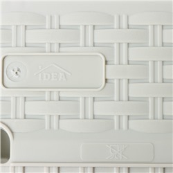 Ящик для цветов балконный «Ротанг», 38.5 см, белый