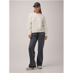 Plus size CONTE CON-681 Джинсы wide leg оксидной варки с необработанным краем