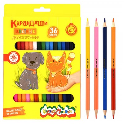 Карандаши 36цв 18 шт. двусторонние КДКМ36 Каляка-Маляка