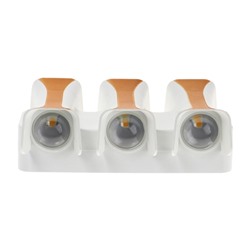 Светильник фасадный «Элегант», 6 Вт, 3000К, 3 луча, IP65, 220 В, пластиковый корпус, белый, свечение тёплое белое