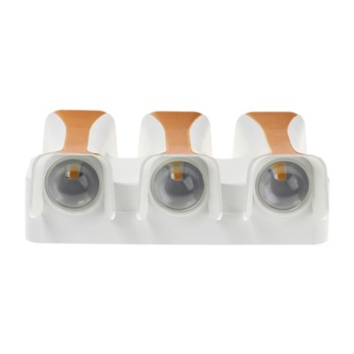 Светильник фасадный «Элегант», 6 Вт, 3000К, 3 луча, IP65, 220 В, пластиковый корпус, белый, свечение тёплое белое