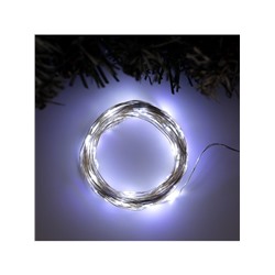 Гирлянда «Нить» 10 м роса, IP20, серебристая нить, 100 LED, свечение белое, 12 В