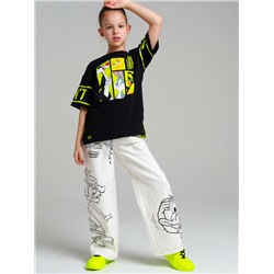 Брюки текстильные джинсовые для девочек