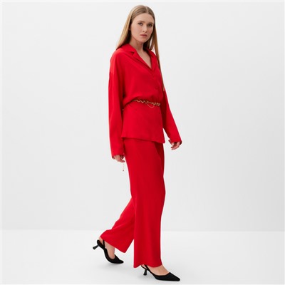 Костюм женский (рубашка, брюки) MINAKU: Casual Collection, размер 40, красный