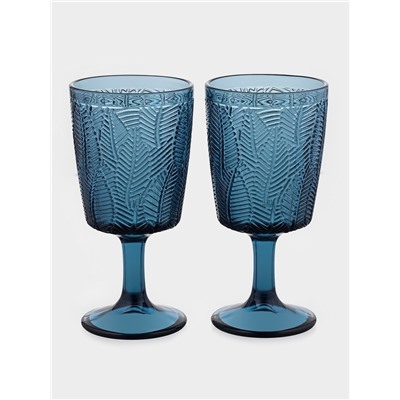 Бокалы «Флорин», 300 мл, набор 2 шт., стекло, синие