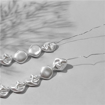 Бусины пластиковые на нити «Жемчуг», 1.9×1.6×1 см, набор 70 шт., цвет белый