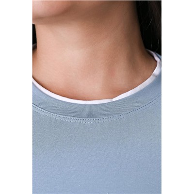 Лонгслив лонг_и (Бело-голубой)