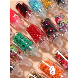 Набор для декора, в пластиковом органайзере, 48 бутылочек, разноцветные