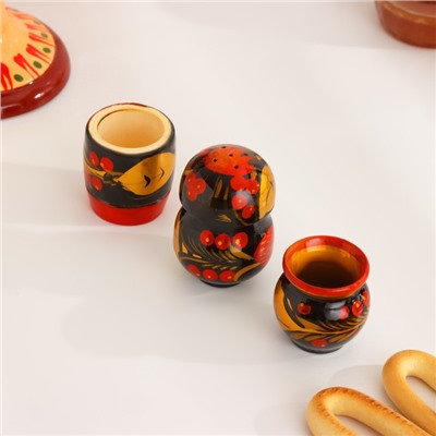 Набор для специй дерево «Ягодка», 4 предмета, хохлома