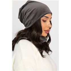 Комплект шапка шестиклинка и снуд (серая) ШШС7-23М