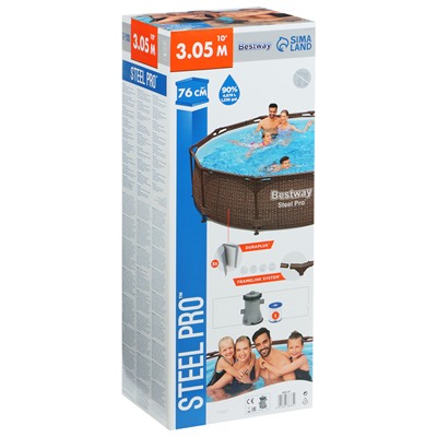 Бассейн каркасный Steel Pro, 305×76 см, с фильтр-насосом, 561JF