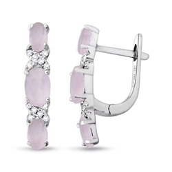 Серьги, розовый кварц, МЦВ801