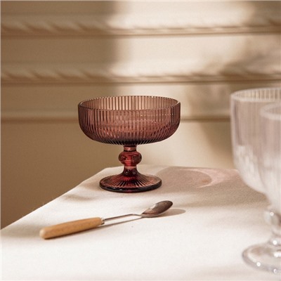 Креманка SL Home «Модерн», 300 мл, 12×10 см, стекло, розовая