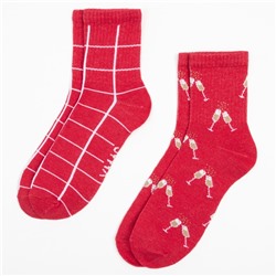 Носки женские новогодние KAFTAN Xmas размер 36-39 (23-25 см), набор 2 пары