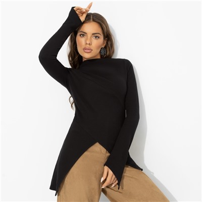 Лонгслив хлопковый, Выхожу за рамки (чёрный)