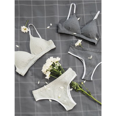 Комплект нижнего белья женский (топ, трусы) Collorista, серый, размер 46-48