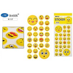 Наклейки объемные 95х240мм 1 лист "СМАЙЛЫ" N-117 Basir