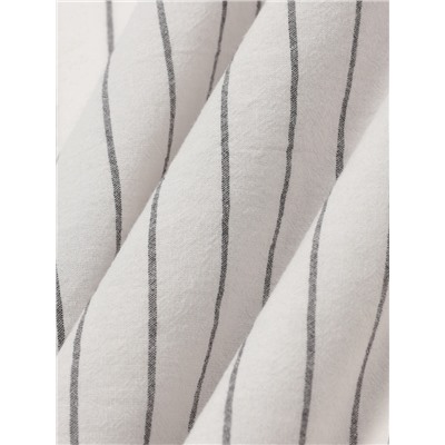 Простыня на резинке 1.5-спальная «Этель» White stripes, 140×200+25 см, жатый хлопок