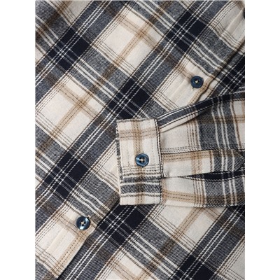 Рубашка фланелевая с капюшоном Крошка Я, рост 92-98 см, синие