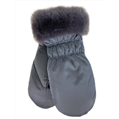 Зимние женские варежки с подкладом из искусственного меха, цвет серый