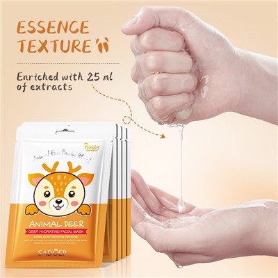 Маска для лица с аминокислотами и ниацинамидом ОЛЕНЕНОК Sadoer Animal