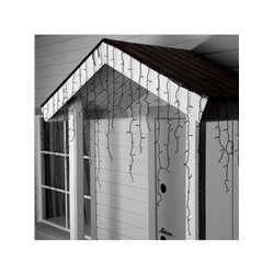 Гирлянда «Бахрома» 3×0.9 м, IP44, УМС, тёмная нить, 232 LED, свечение тёплое белое, 220 В