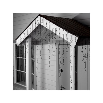 Гирлянда «Бахрома» 3×0.9 м, IP44, УМС, тёмная нить, 232 LED, свечение тёплое белое, 220 В