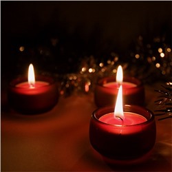 Свечи чайные классические без запаха НАБОР 10 шт. Размер 3*0,9 см. Цвет: КРАСНЫЙ