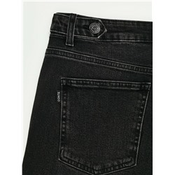 Актуальная коллекция CONTE CON-797 Чёрные джинсы straight с декоративными патами