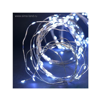 Гирлянда «Занавес» 2.8×3 м роса на крючках, с пультом, IP20, серебристая нить, 300 LED, свечение белое, 8 режимов, USB