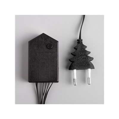 Гирлянда «Нить» 10 м, IP20, тёмная нить, 100 LED, 8 режимов, 220 В, свечение белое