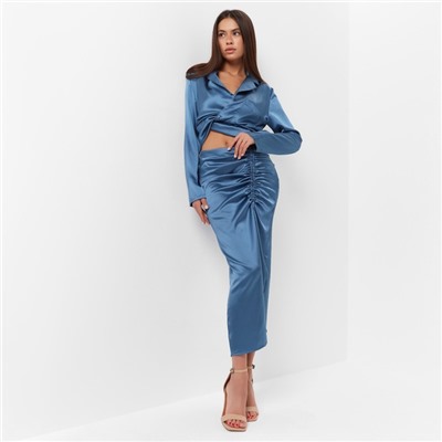 Юбка миди на кулиске женская MIST: Classic Collection размер 46, синяя