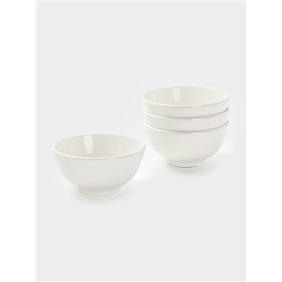 Салатники Доляна White Label, набор 4 шт., 400 мл, фарфор, белые