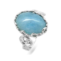 Кольцо из серебра аквамарин, СПН4046