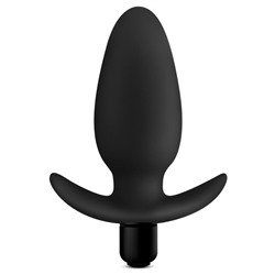 Черная анальная вибропробка Silicone Saddle Plug - 12,1 см.