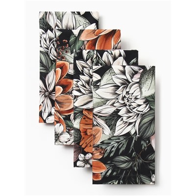 Набор салфеток с декоративными кольцами «Этель» Meadow flower, 40×40 см - 4 шт., 100% хлопок, саржа